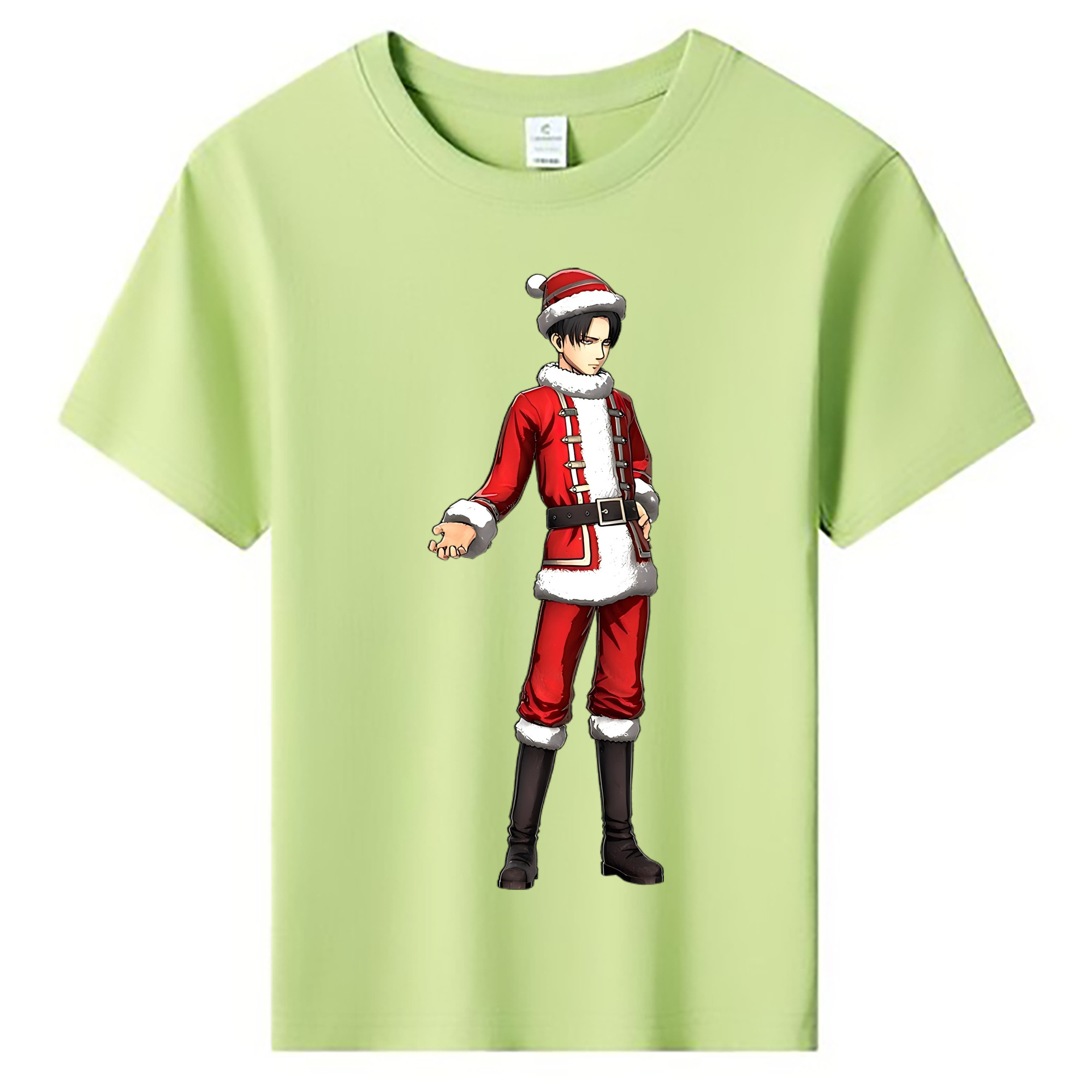 （画像用） 進撃の巨人 リヴァイ·アッカーマン Attack on Titan Levi Ackerman 綿100％キッズTシャツ（フロントプリント）